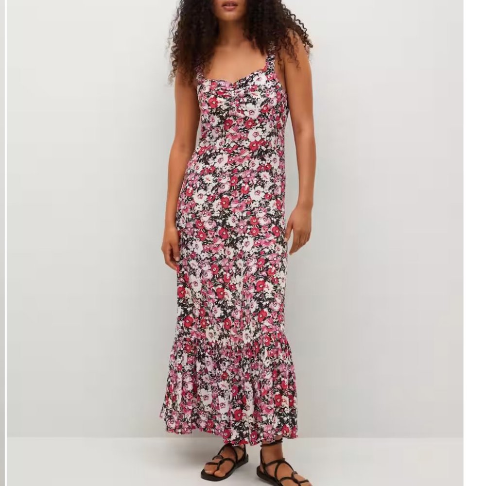 Mango Ruffle printed dress Size 4